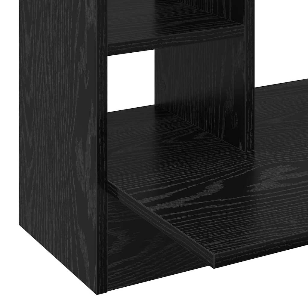 Scrivania a parete con lo scaffale Rovere nero 105 x 48 x 75 cm | homemem39