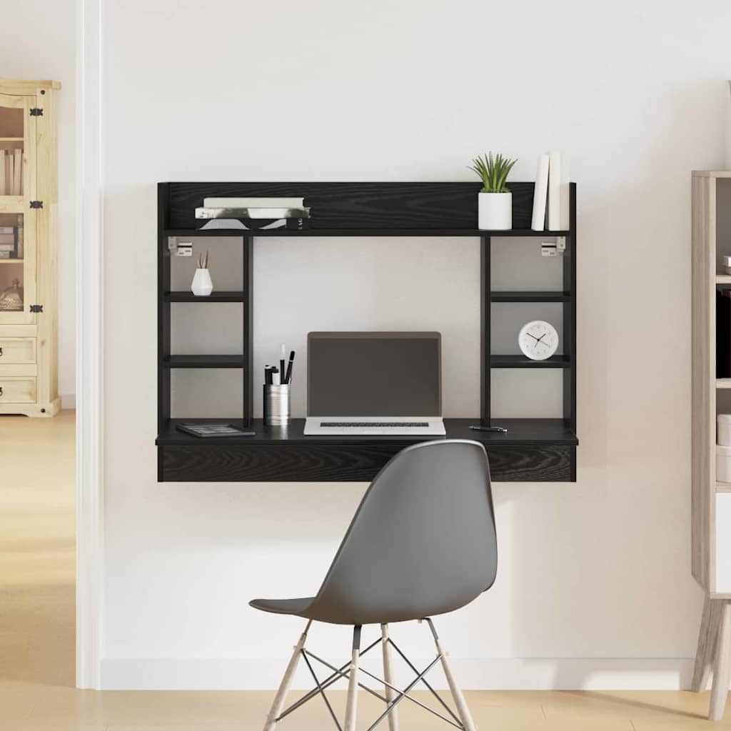 Scrivania a parete Rovere nero Legno multistrato