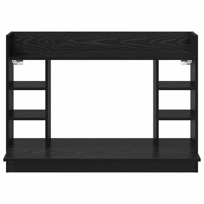 Scrivania a parete con lo scaffale Rovere nero 105 x 48 x 75 cm | homemem39