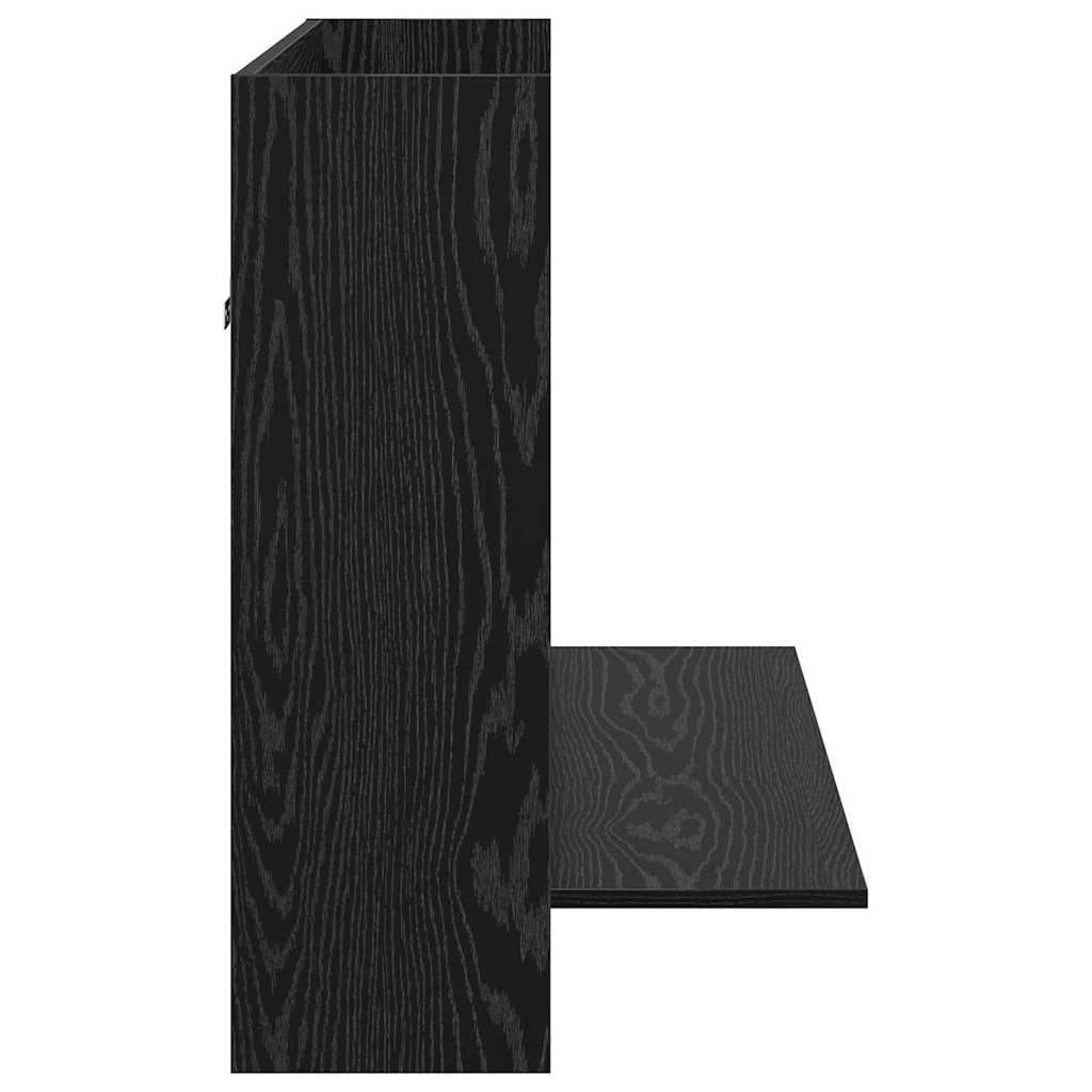 Scrivania a parete con lo scaffale Rovere nero 105 x 48 x 75 cm | homemem39