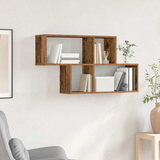 Scaffale da parete con lo scaffale Marrone Legno multistrato | homemem39