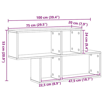 Scaffale da parete con lo scaffale Nero Legno multistrato | homemem39