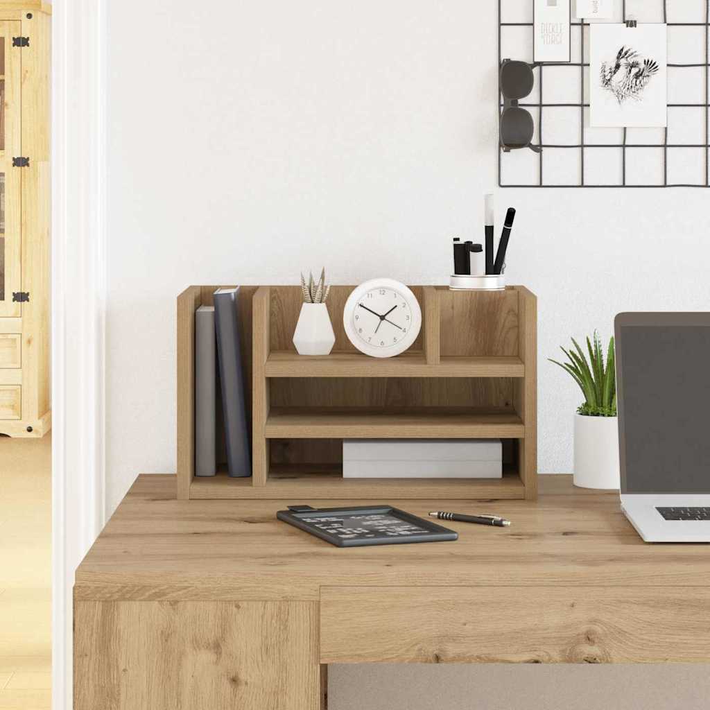 Organizzatore da scrivania Rovere nero 44,5 x 24 x 25 cm