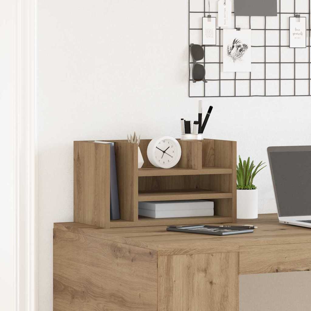 Organizzatore da scrivania Rovere nero 44,5 x 24 x 25 cm