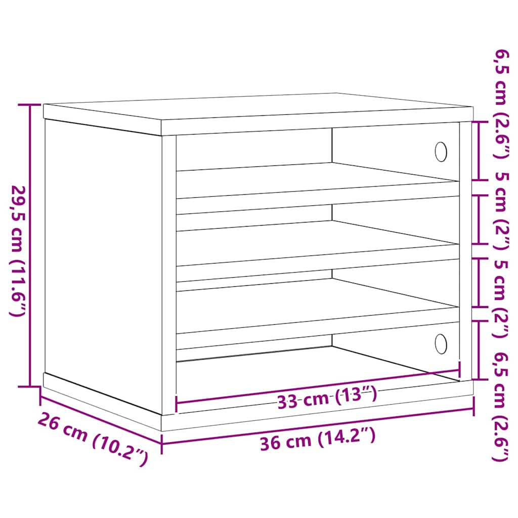 Organizzatore da scrivania Rovere artigianale 36 x 26 x 29,5 cm | homemem39