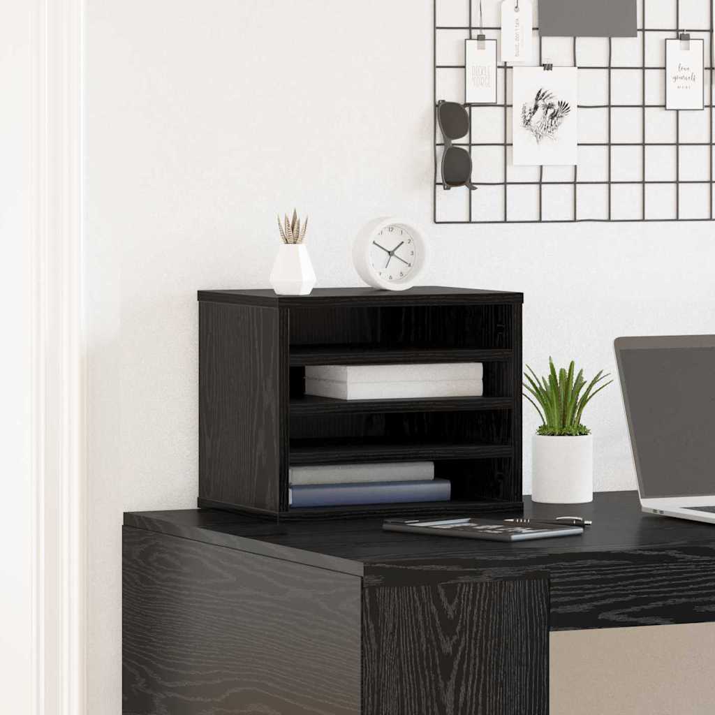 Organizzatore da scrivania Rovere Nero 36 x 26 x 29,5 cm