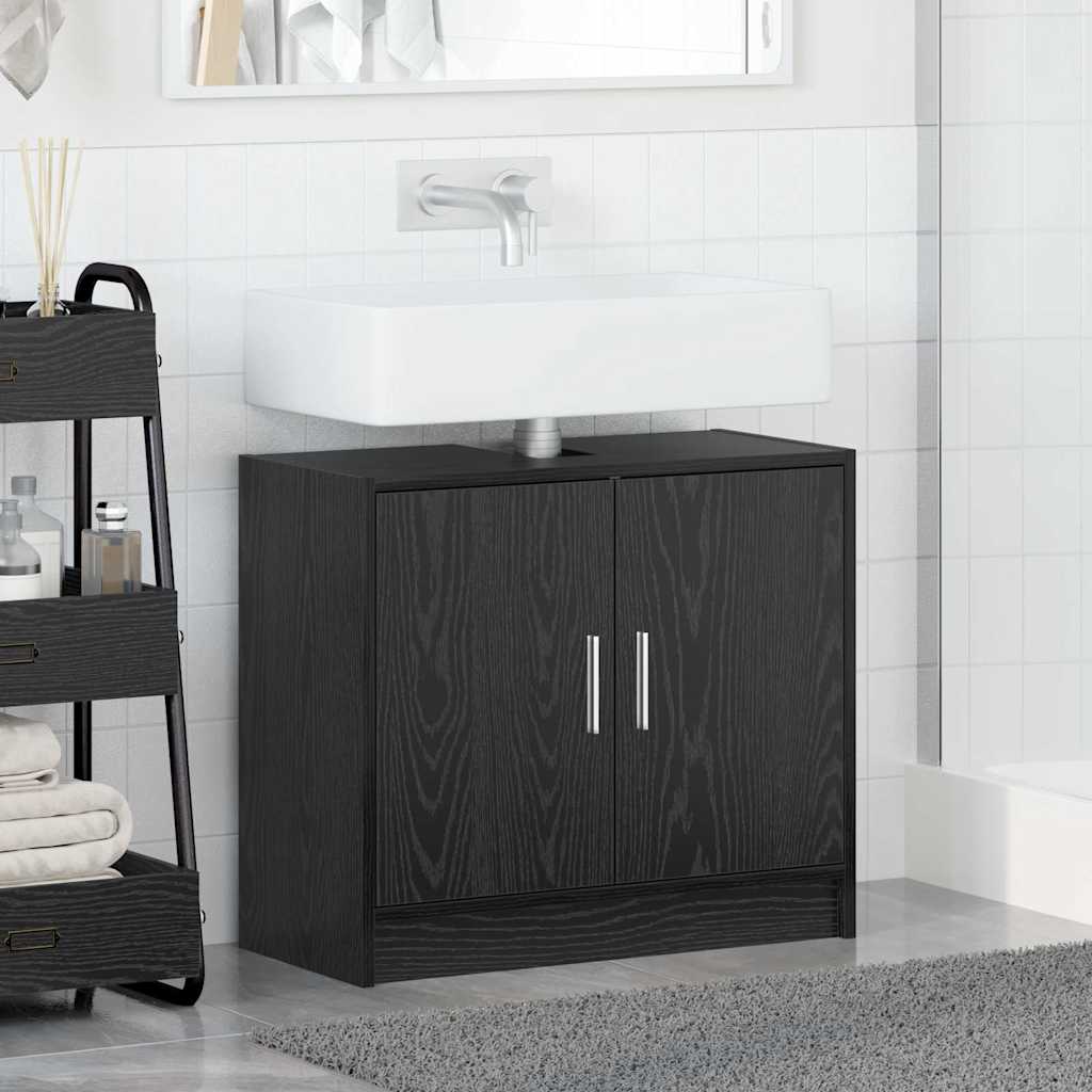 Mobile da Bagno Rovere Nero 63 x 29 x 55 cm Legno multistrato | homemem39