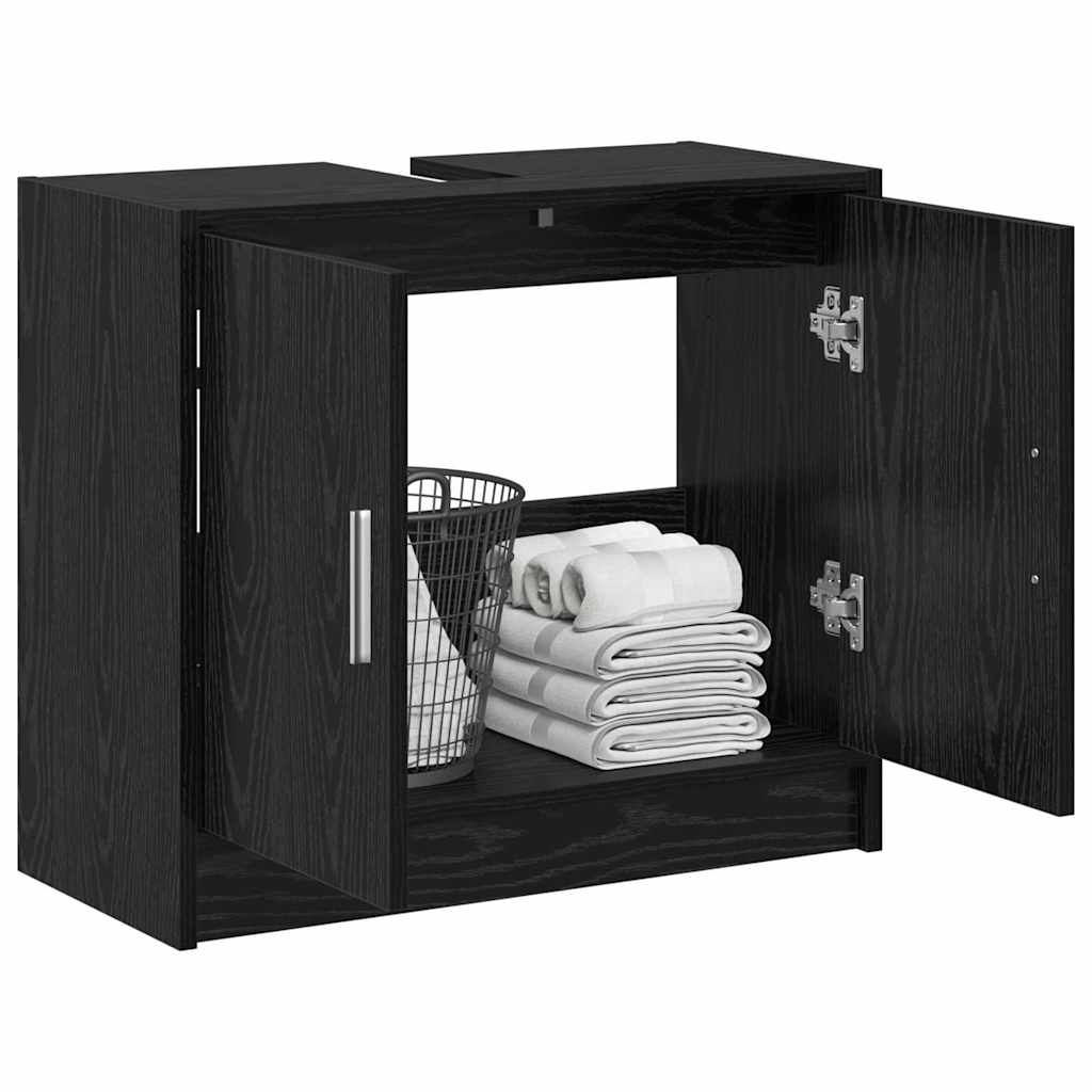 Mobile da Bagno Rovere Nero 63 x 29 x 55 cm Legno multistrato | homemem39