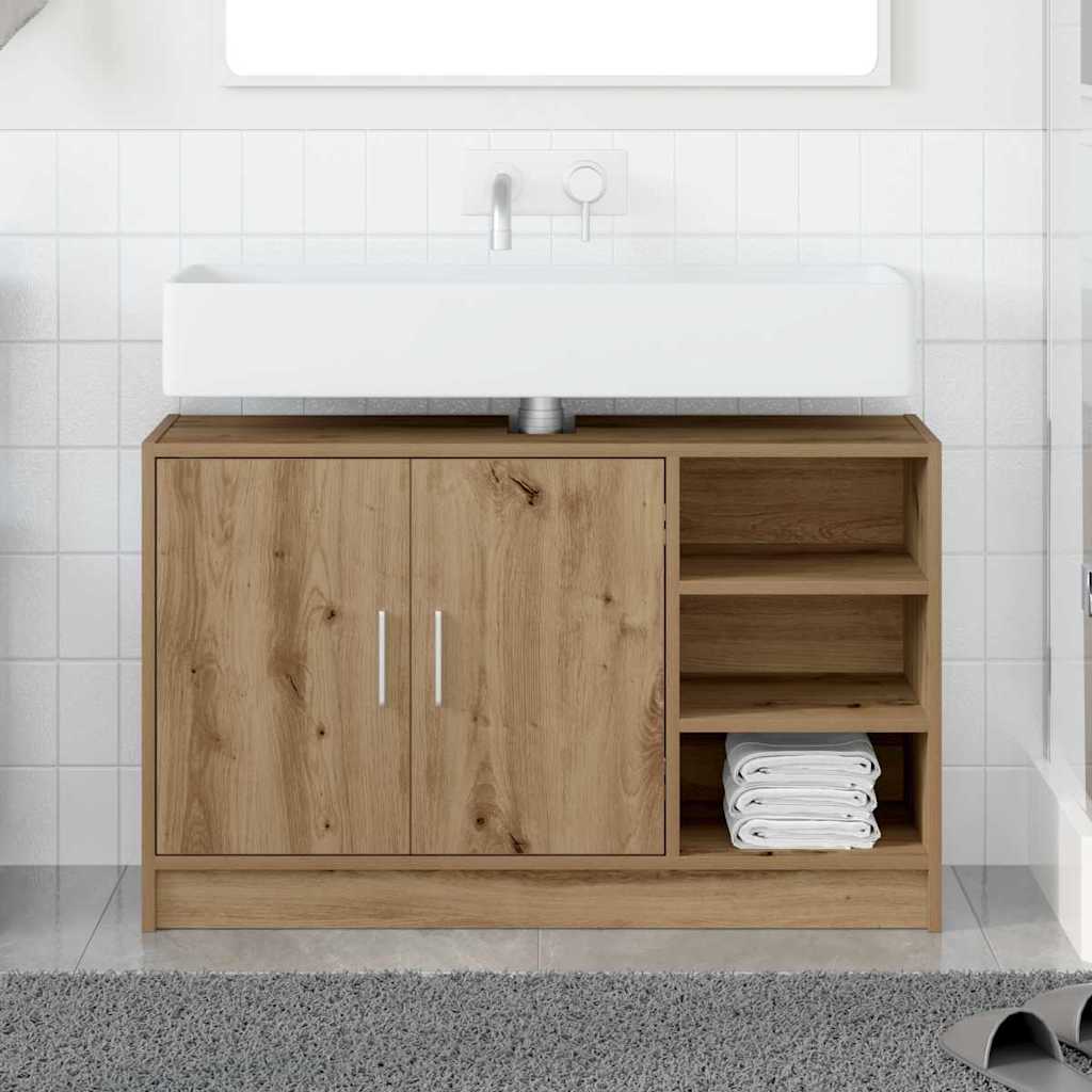 Mobile da Bagno con porta Rovere artigianale 90 x 29 x 55 cm