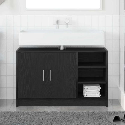 Mobile da Bagno Rovere Nero 90 x 29 x 55 cm Legno multistrato