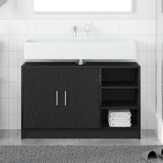 Mobile da Bagno Rovere Nero 90 x 29 x 55 cm Legno multistrato