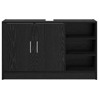 Mobile da Bagno Rovere Nero 90 x 29 x 55 cm Legno multistrato | homemem39