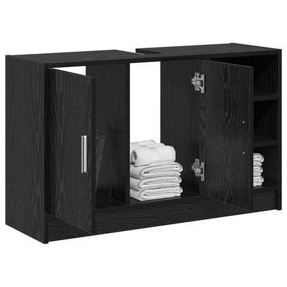 Mobile da Bagno Rovere Nero 90 x 29 x 55 cm Legno multistrato