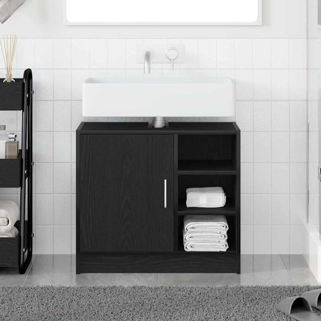 Mobile da Bagno Rovere Nero 63 x 29 x 55 cm Legno multistrato | homemem39