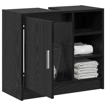 Mobile da Bagno Rovere Nero 63 x 29 x 55 cm Legno multistrato | homemem39