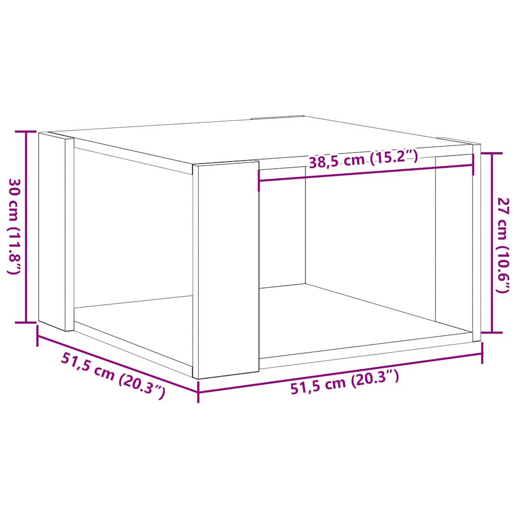 Tavolino da salotto Legno vecchio 51,5 x 51,5 x 30 cm | homemem39