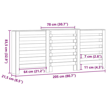 Copertura per radiatori Rovere Nero 205 x 21,5 x 83,5 cm