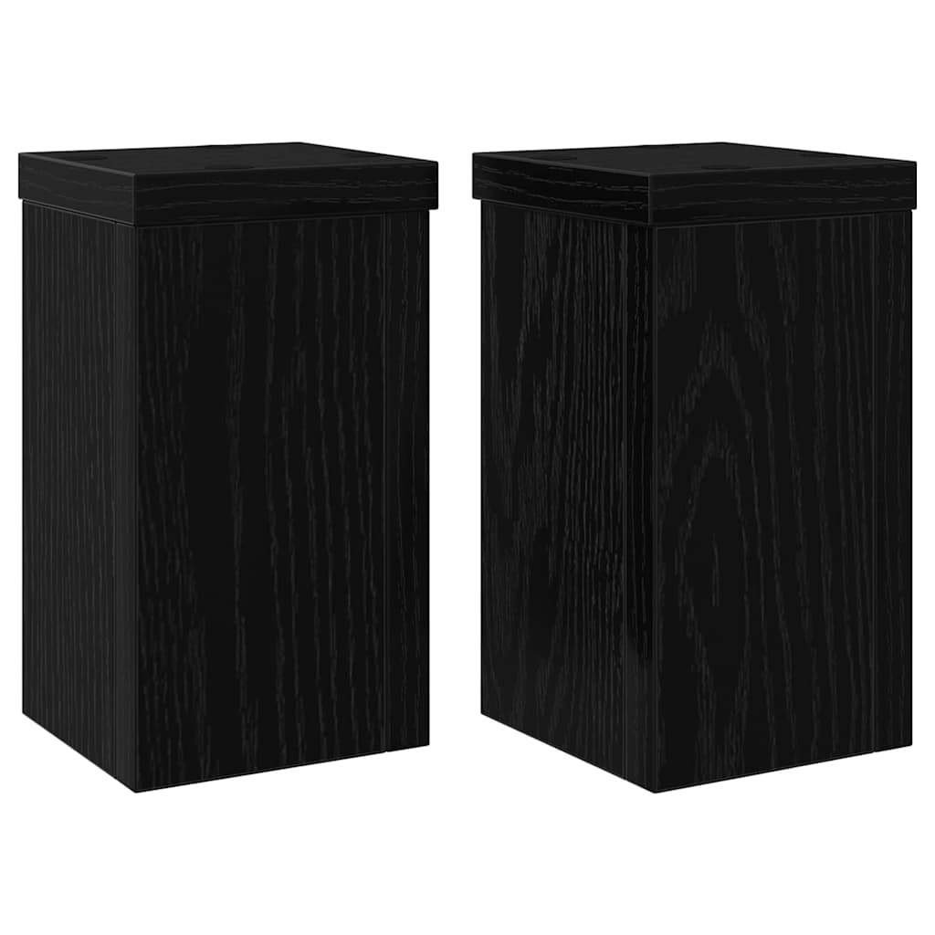 Supporto per piante 2 pcs Rovere Nero 10 x 10 x 18 cm | homemem39