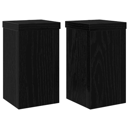 Supporto per piante 2 pcs Rovere Nero 10 x 10 x 18 cm | homemem39