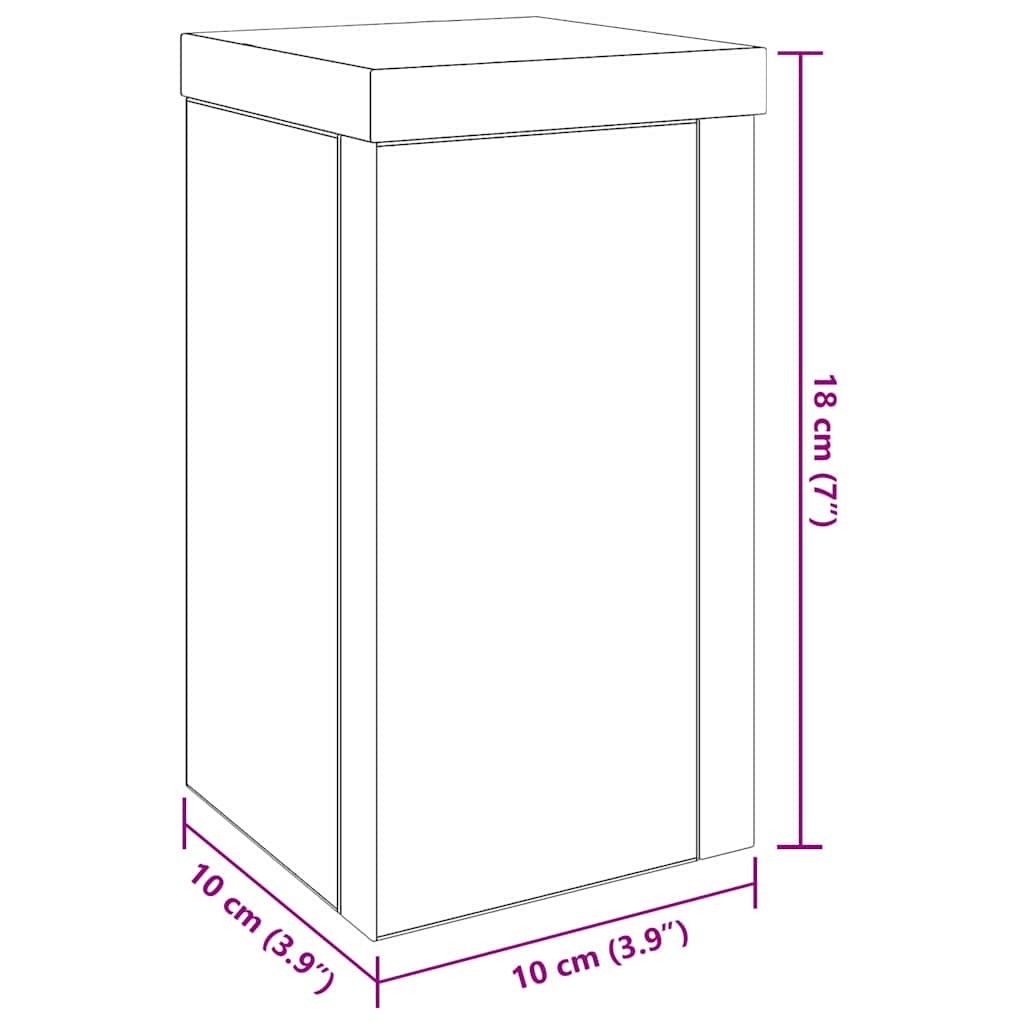 Supporto per piante 2 pcs Rovere Nero 10 x 10 x 18 cm | homemem39