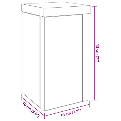 Supporto per piante 2 pcs Rovere Nero 10 x 10 x 18 cm | homemem39