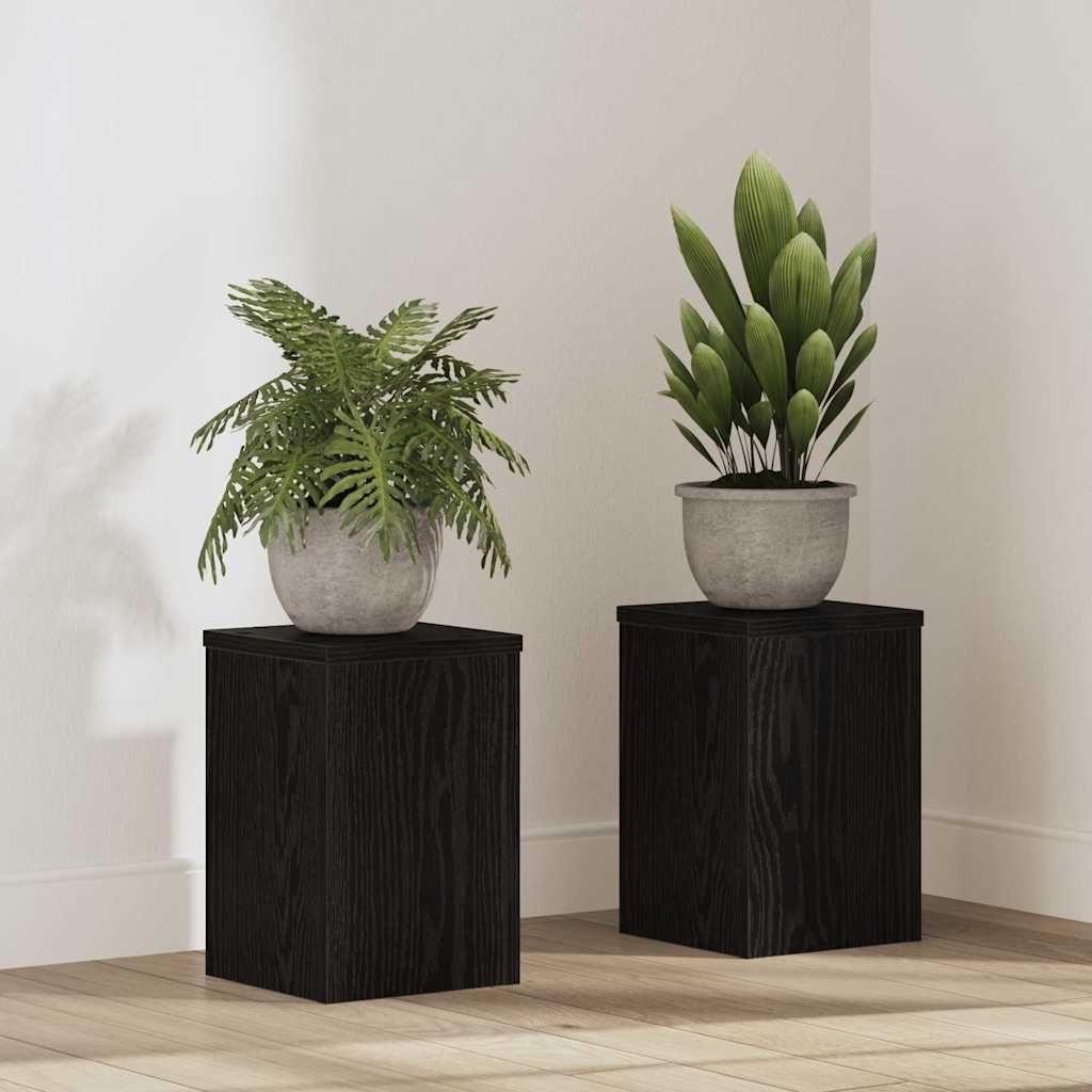 Supporto per piante 2 pcs Rovere Nero 20 x 20 x 30 cm | homemem39