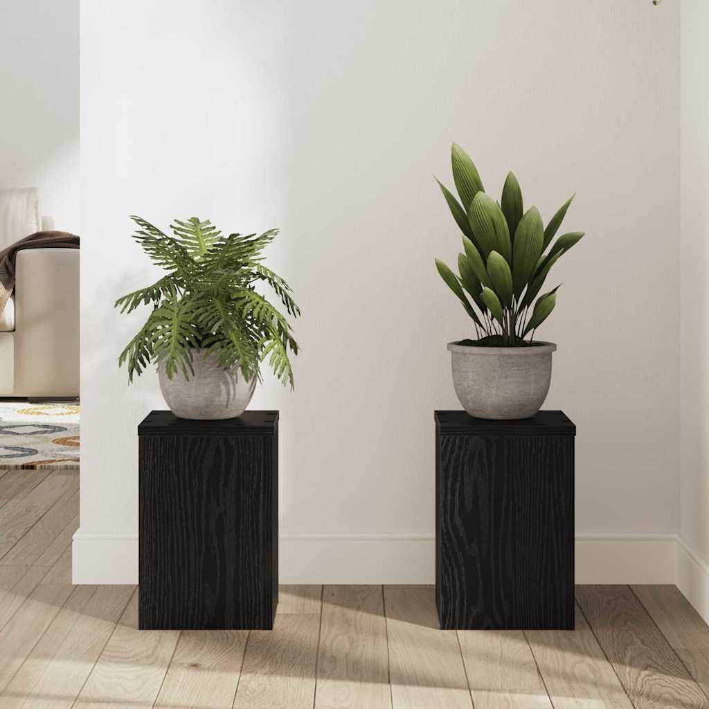 Supporto per piante 2 pcs Rovere Nero 20 x 20 x 30 cm | homemem39