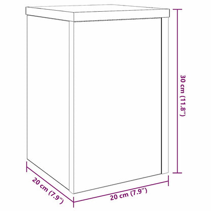Supporto per piante 2 pcs Rovere Nero 20 x 20 x 30 cm | homemem39