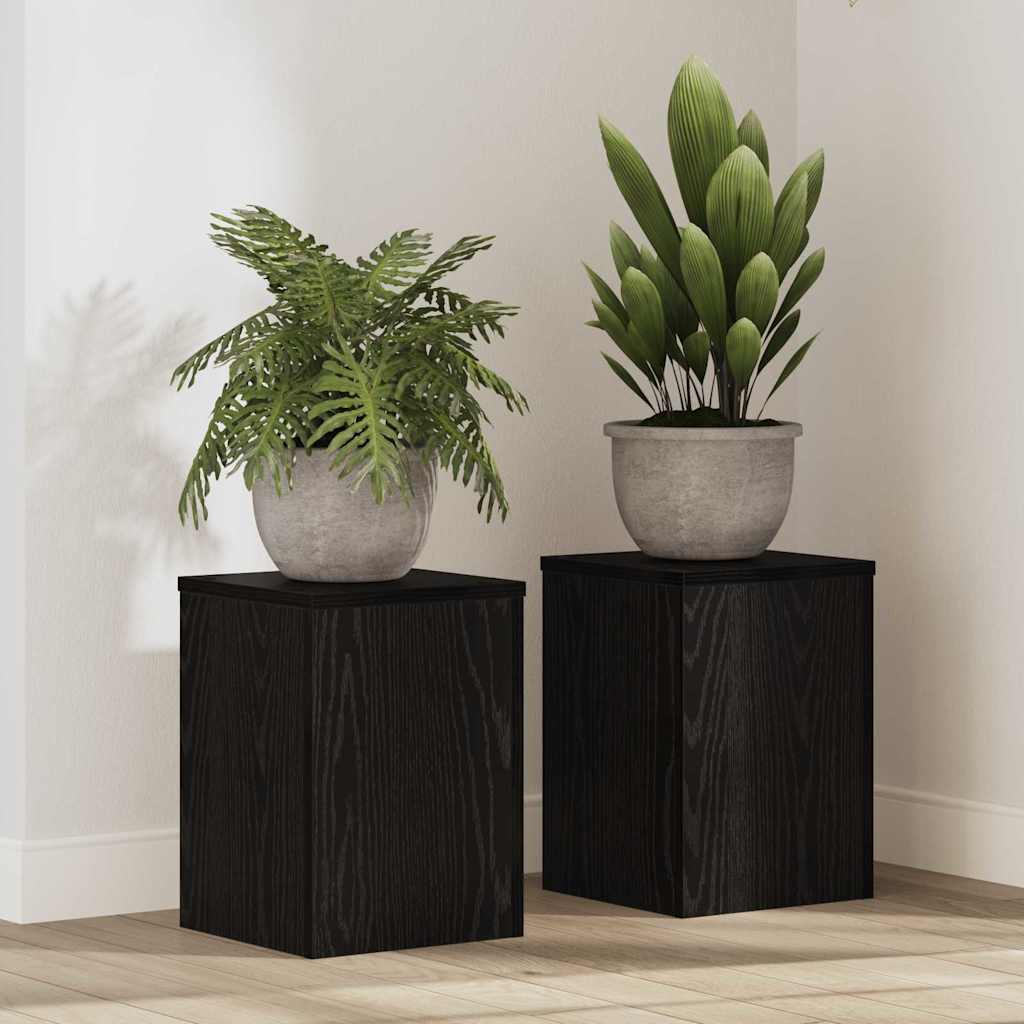 Supporto per piante 2 pcs Rovere Nero 25 x 25 x 35 cm