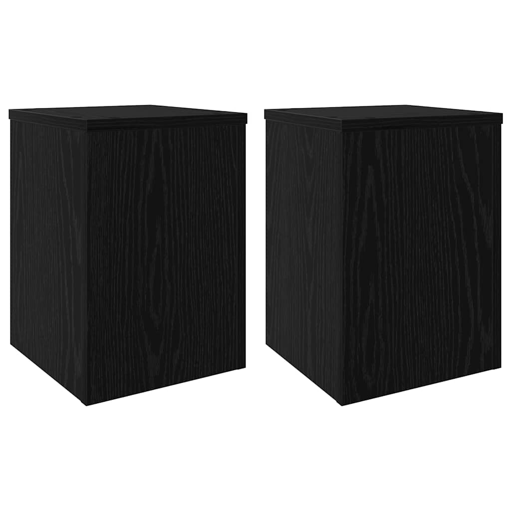 Supporto per piante 2 pcs Rovere Nero 25 x 25 x 35 cm