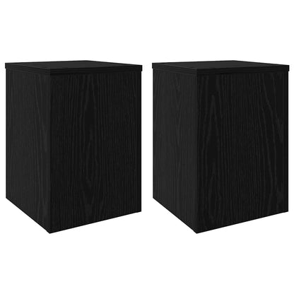 Supporto per piante 2 pcs Rovere Nero 25 x 25 x 35 cm