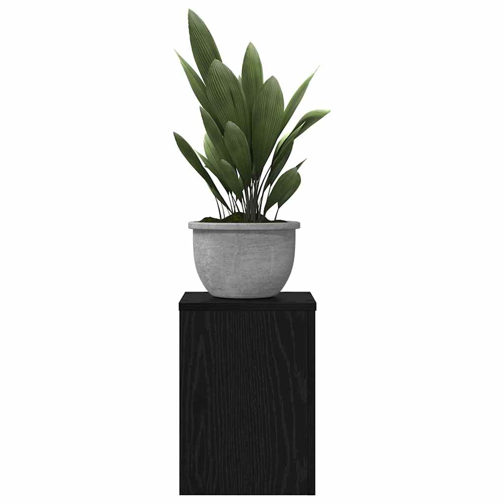 Supporto per piante 2 pcs Rovere Nero 25 x 25 x 35 cm | homemem39