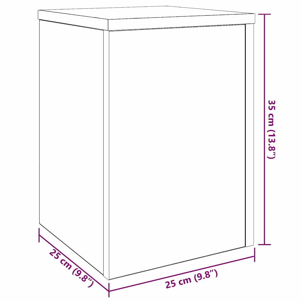 Supporto per piante 2 pcs Rovere Nero 25 x 25 x 35 cm | homemem39