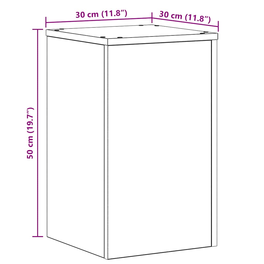Supporto per piante 2 pcs Rovere Nero 30 x 30 x 50 cm