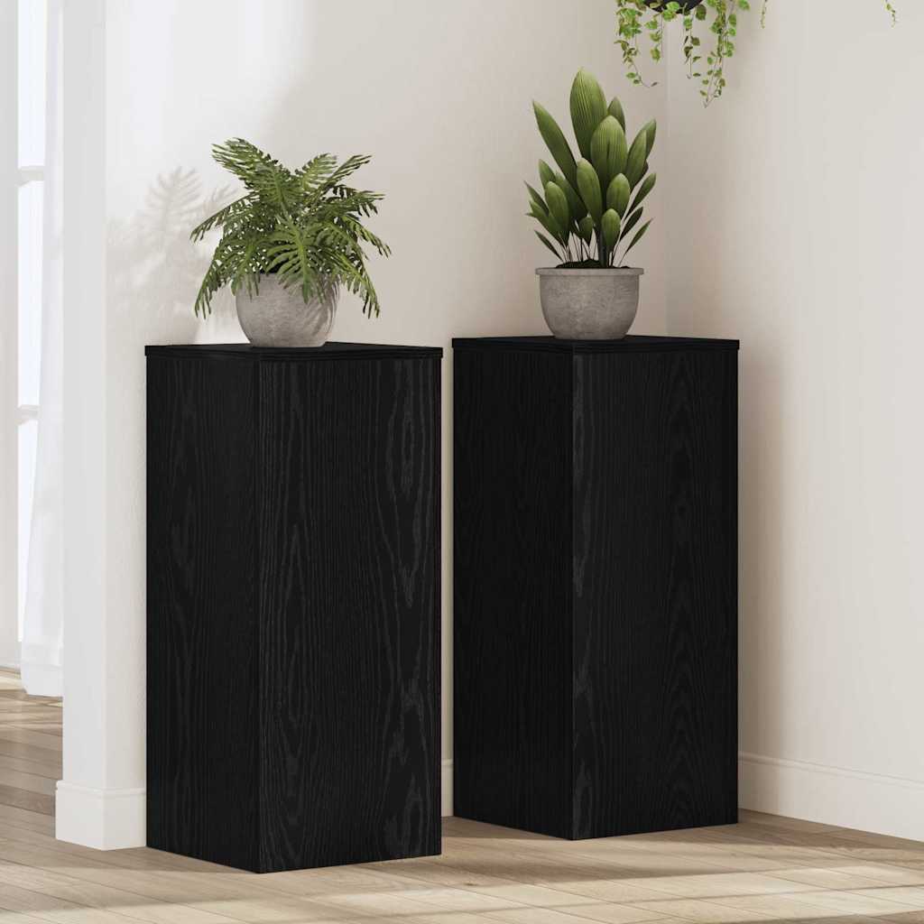 Supporto per piante 2 pcs Rovere Nero 30 x 30 x 70 cm | homemem39