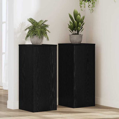 Supporto per piante 2 pcs Rovere Nero 30 x 30 x 70 cm | homemem39
