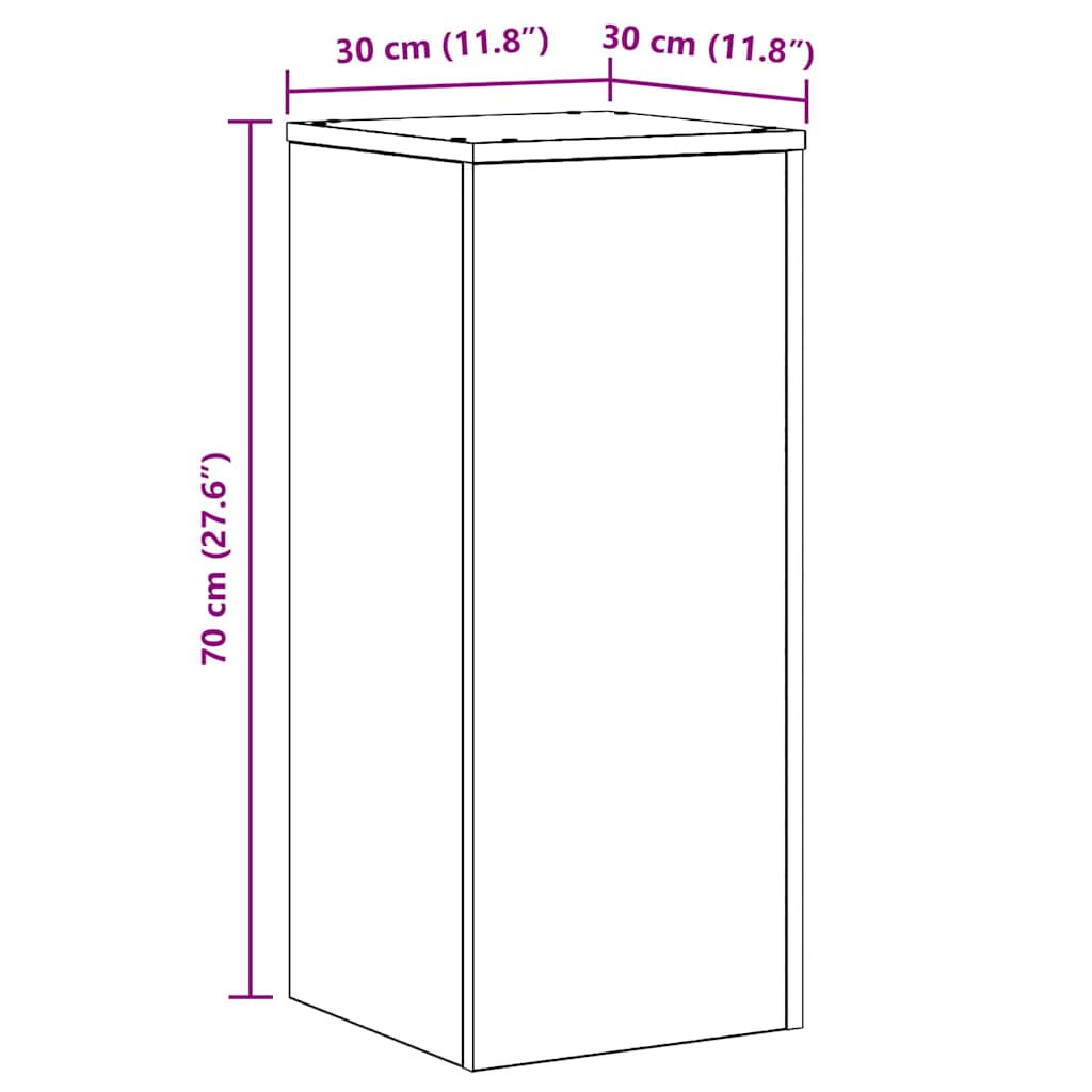 Supporto per piante 2 pcs Rovere Nero 30 x 30 x 70 cm | homemem39