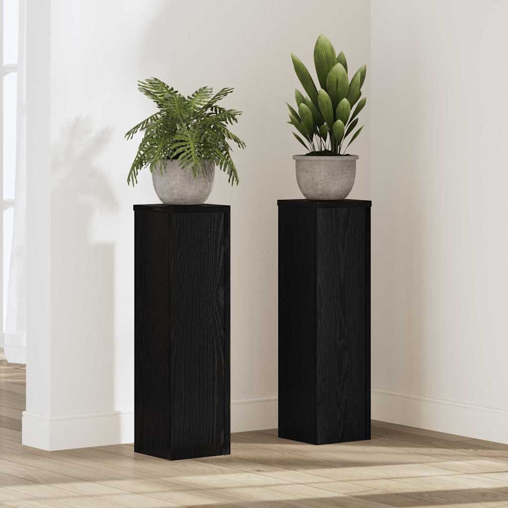 Supporto per piante 2 pcs Rovere Nero 17 x 17 x 60 cm | homemem39
