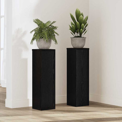 Supporto per piante 2 pcs Rovere Nero 17 x 17 x 60 cm | homemem39