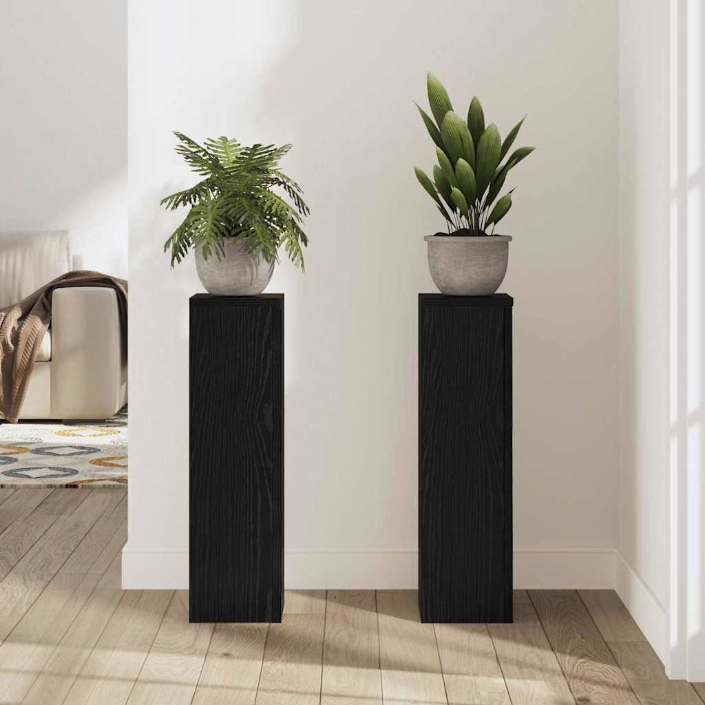 Supporto per piante 2 pcs Rovere Nero 17 x 17 x 60 cm | homemem39