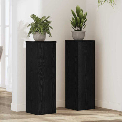 Supporto per piante 2 pcs Rovere Nero 25 x 25 x 80 cm | homemem39