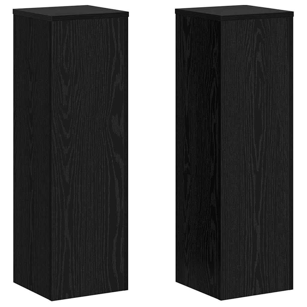 Supporto per piante 2 pcs Rovere Nero 25 x 25 x 80 cm | homemem39