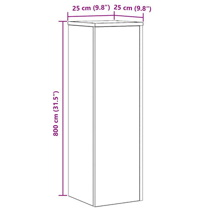 Supporto per piante 2 pcs Rovere Nero 25 x 25 x 80 cm | homemem39