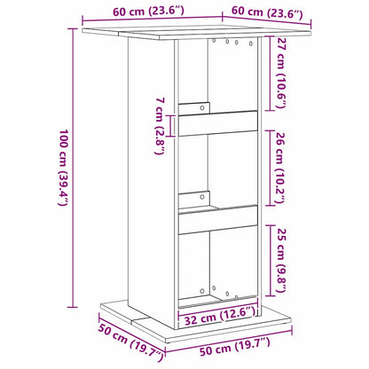 Tavolo da bar Rovere Nero 60 x 60 x 100 cm Legno multistrato | homemem39