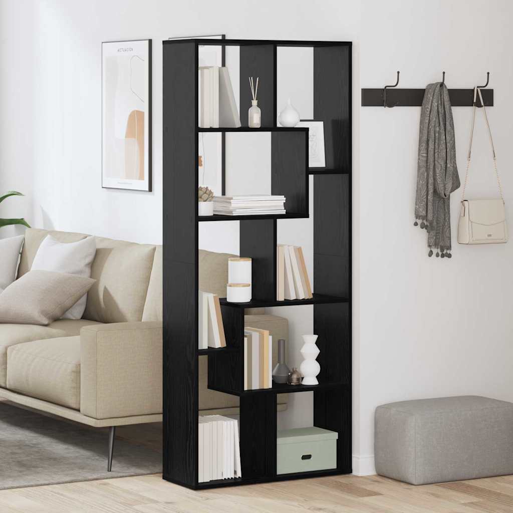 Armadio per Libri Rovere Nero 67 x 25 x 162 cm