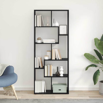 Armadio per Libri Rovere Nero 67 x 25 x 162 cm
