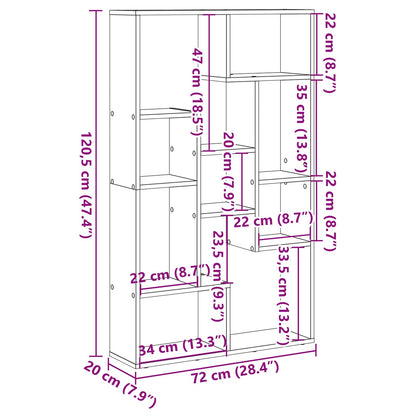Armadio per Libri Rovere Nero 72 x 20 x 102,5 cm | homemem39