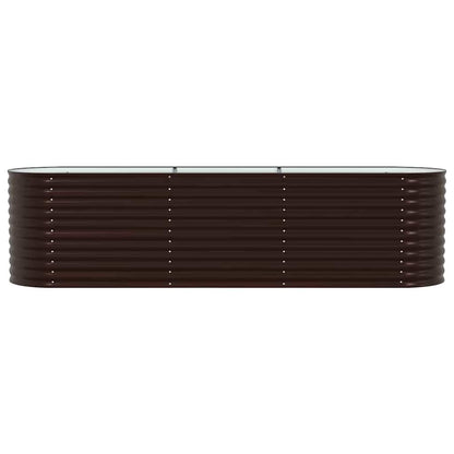 Letto rialzato da giardino Marrone 320 x 80 x 81 cm Acciaio - homemem39