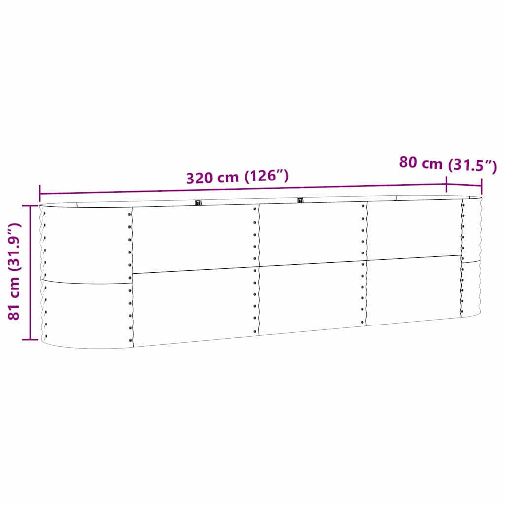Letto Rialzato Marrone 320 x 80 x 81 cm Acciaio