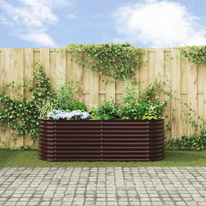 Letto rialzato da giardino Marrone 240 x 80 x 81 cm Acciaio - homemem39
